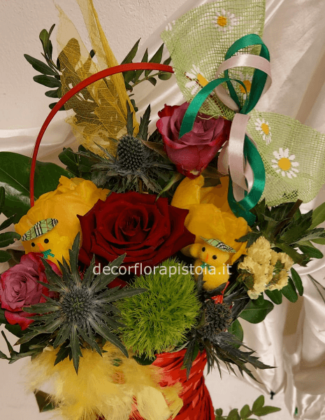 CESTO COLORATO PASQUA CON PULCINI