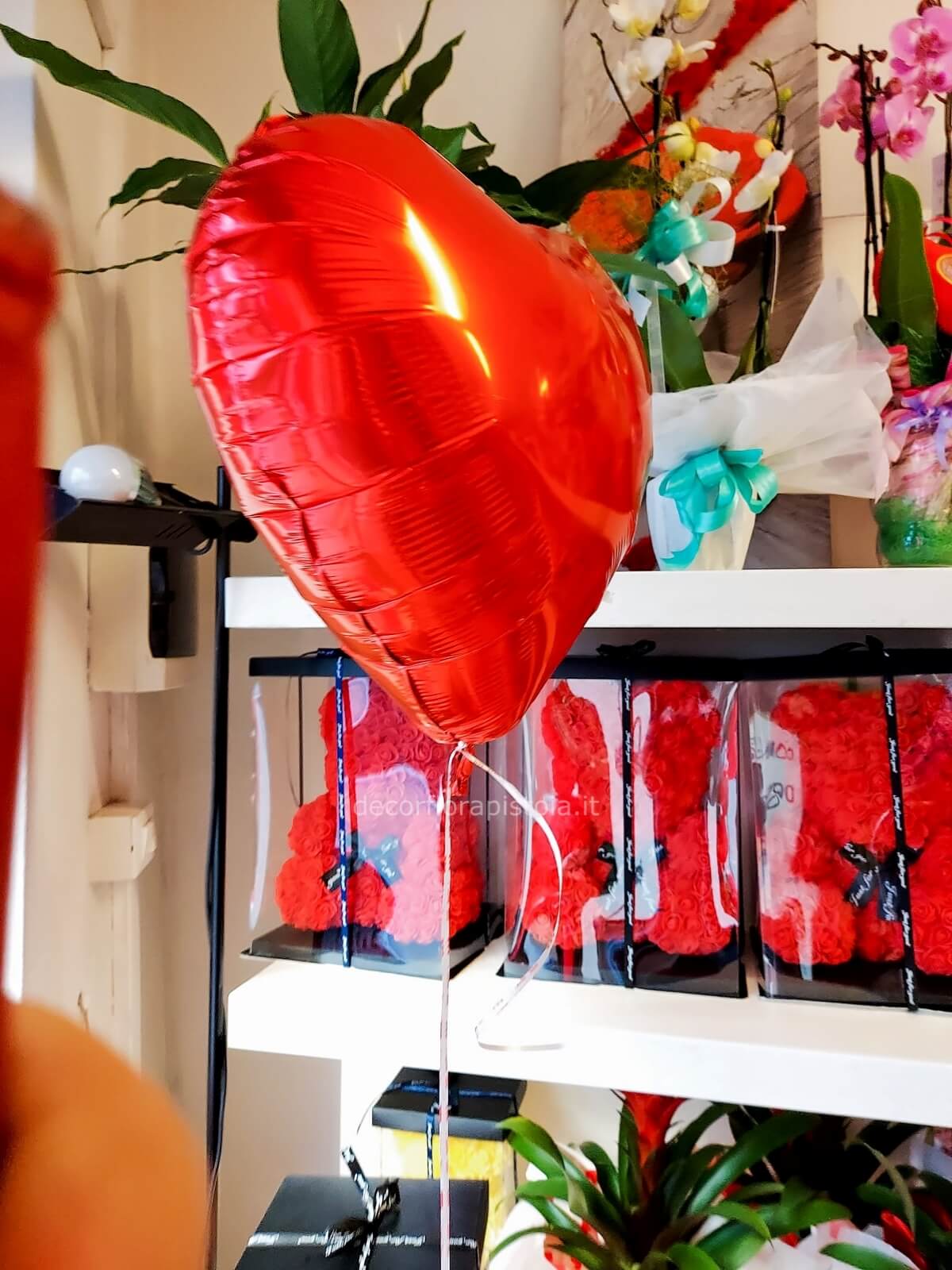 PALLONCINI CUORE CON ELIO » Fiorista a Pistoia. acquista online fiori e  piante per invio e consegna a domicilio a Pistoia.